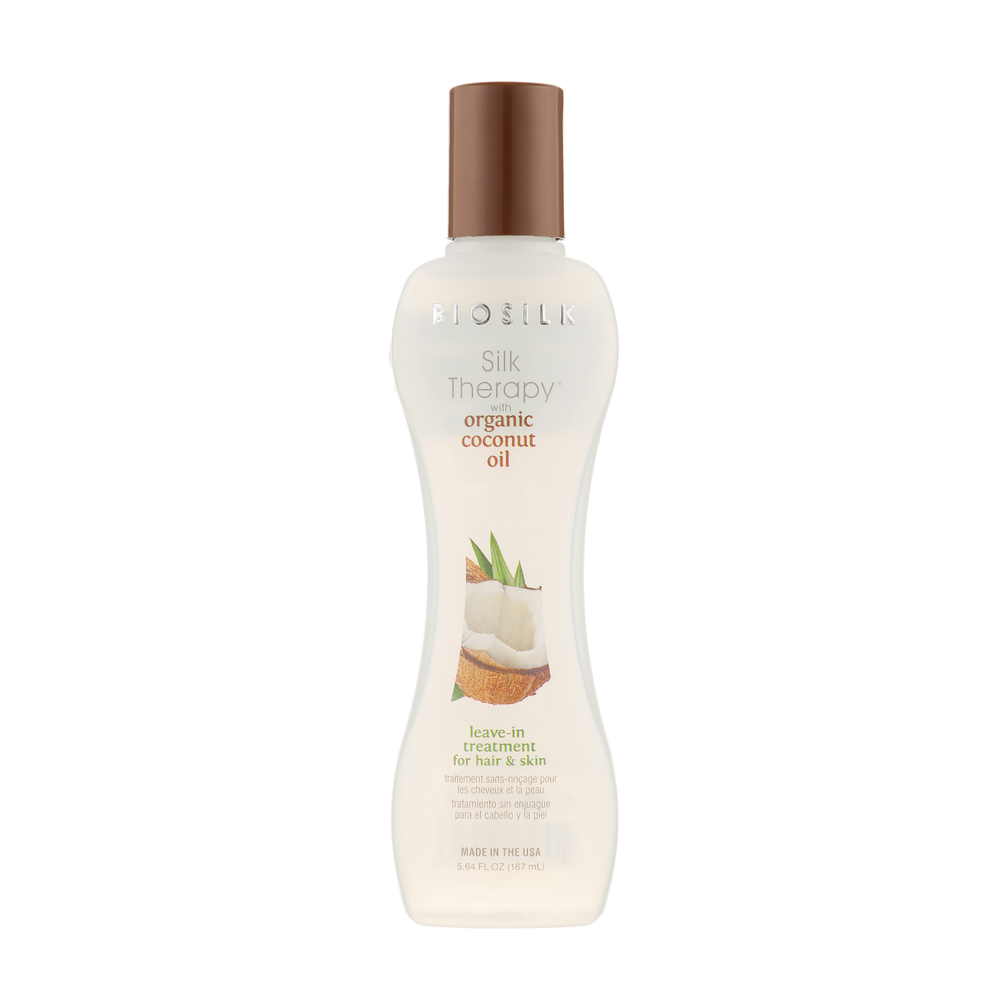 Рідкий шовк для волосся Biosilk Silk Therapy With Organic Coconut Oil Leave In Treatment з кокосовою олією, 167 мл